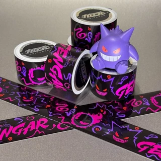 Graffiti อินเทรนด์เล่น Gengar Pokémon เทปเดสก์ท็อป DIY ตกแต่งไฟฟ้ารถกระเป๋าเดินทางกันน้ําสเก็ตบอร์ดสติกเกอร์-Niubaos Shop