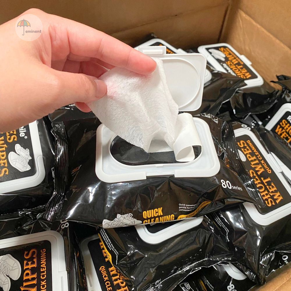 Shoe Wet Wipes แผ่นเช็ดรองเท้า แบบใช้แล้วทิ้ง Set 1/3/5 ห่อ ไม่ต้องล้างน้ำ ไม่ทำลายพื้นผิวรองเท้า ห่อ 80 แผ่น พร้อมส่ง!! - รูปที่ 6
