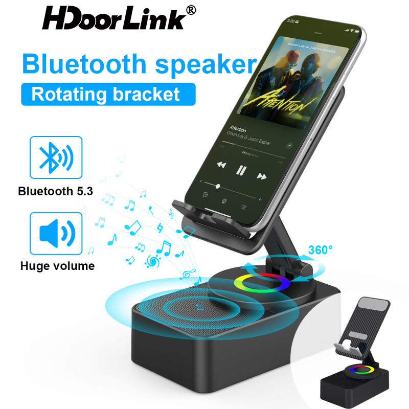 Hdoorlink 3 In 1 พร้อมลําโพงบลูทูธ Desktop Live Streaming ที่วางโทรศัพท์ 360 องศาหมุนขาตั้งปรับได้และ Power Bank