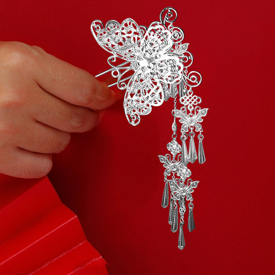 ใหม่สไตล์จีนโลหะผีเสื้อขั้นตอนสั่นพู่กิ๊บหญิงโบราณระดับไฮเอนด์ที่เรียบง่ายทันสมัยกิ๊บกิ๊บ - รูปที่ 6