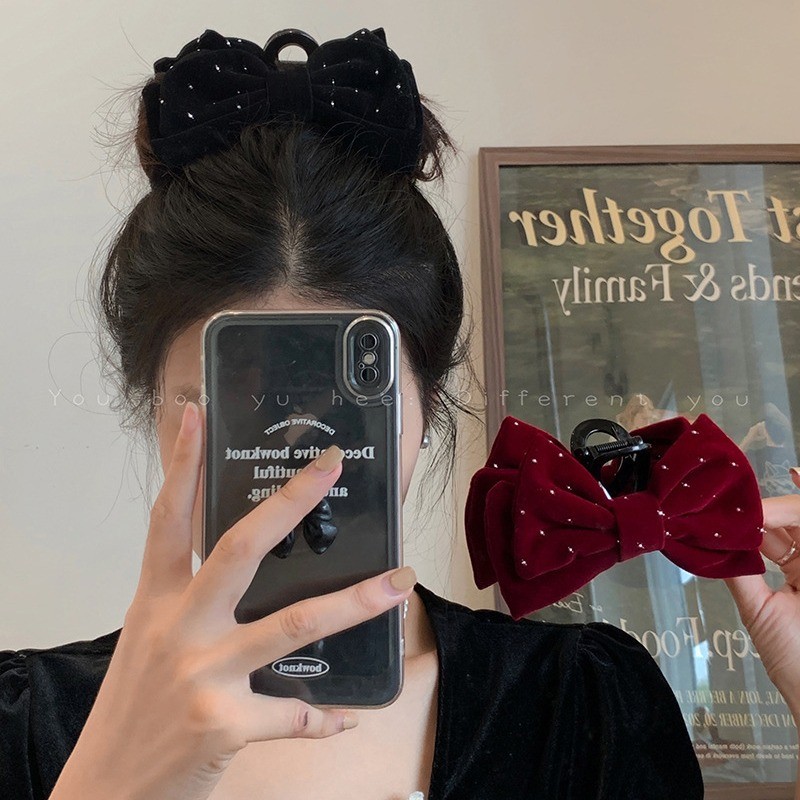 Gypsophila Princess Shark Clip~ Temperament Rhinestone Bow Princess Head Clip คลิปฉลามหญิง ราคา ถูกที่สุด ดีลบีเคเค แกลเลอรีภาพที่ 3