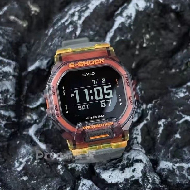 คุณภาพสูง G-SQUAD series GBD-200 ไฟ LED สีขาว backlight ป้องกันการชนกันกีฬานาฬิกาหมากฝรั่ง GBD-200SM