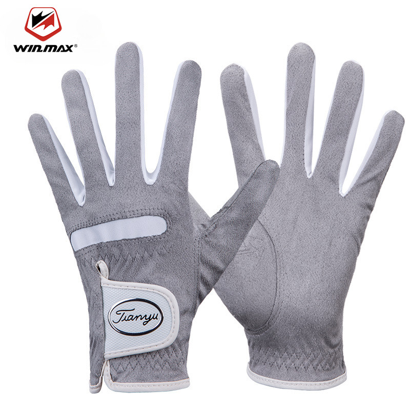 Winmax 1 ชิ้นถุงมือกอล์ฟผู้ชายเดี่ยวปาล์มลื่นอนุภาคหนัง PU ผ้าไฟเบอร์ Breathable ถุงมือกอล์ฟกันลื่น — صورة 2