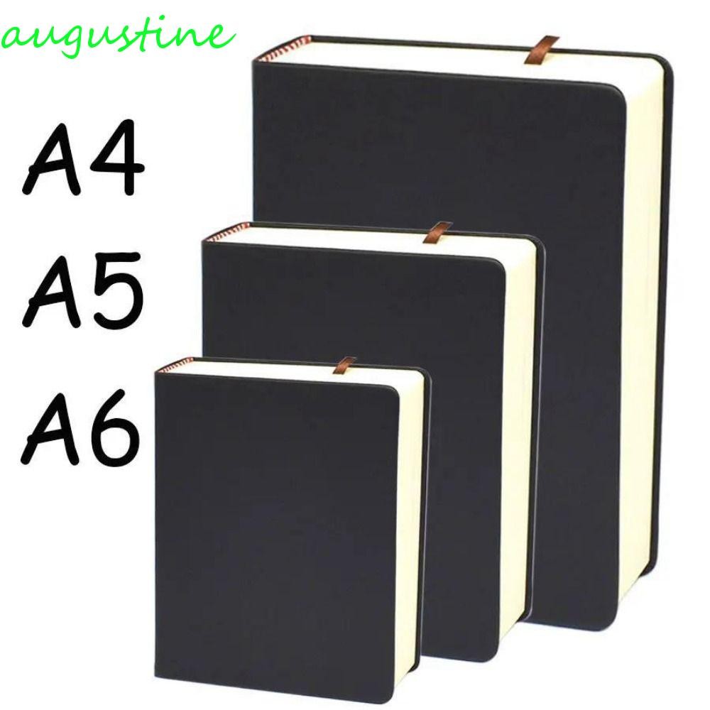 Augustine การเขียนแผ่นเปล่า, A4/A5/A6 330 แผ่น Sketchbook, โน๊ตบุ๊คสํานักงานเปล่าหน้าด้านใน PU หนังปกอ่อนหนาพิเศษสมุดบันทึกการประชุมนาที