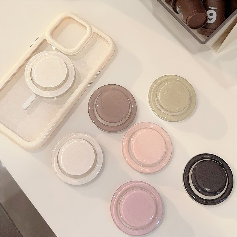 Macron สีทึบเรียบง่ายพับได้สําหรับโทรศัพท์แม่เหล็ก Griptok Stand สําหรับ iPhone ที่วางเคสชาร์จไร้สาย