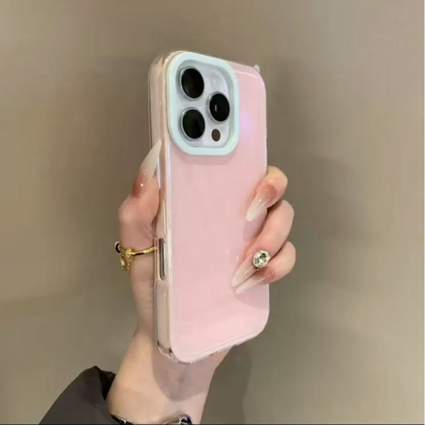 Luxury Jelly Two-tone 2-in-1 เคสโทรศัพท์แบบนุ่มกันกระแทกสําหรับiPhone 16 Pro Max 15 14 13 12 11 Pro Maxปลอกป้องกันกล้องรวมทุกอย่างซิลิโคนฝาหลังIPhone