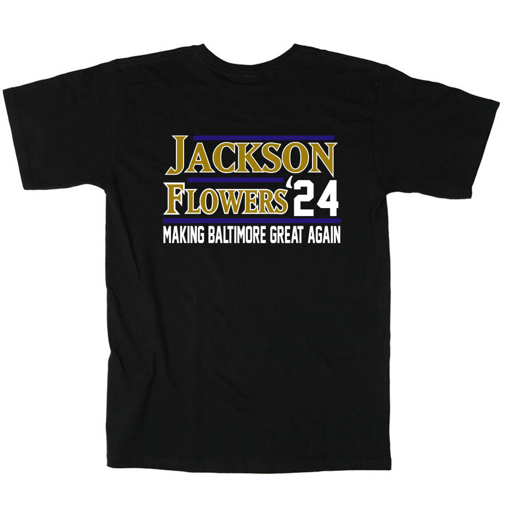 เสื้อยืดแขนสั้น Lamar Jackson Zay Flowers 2024