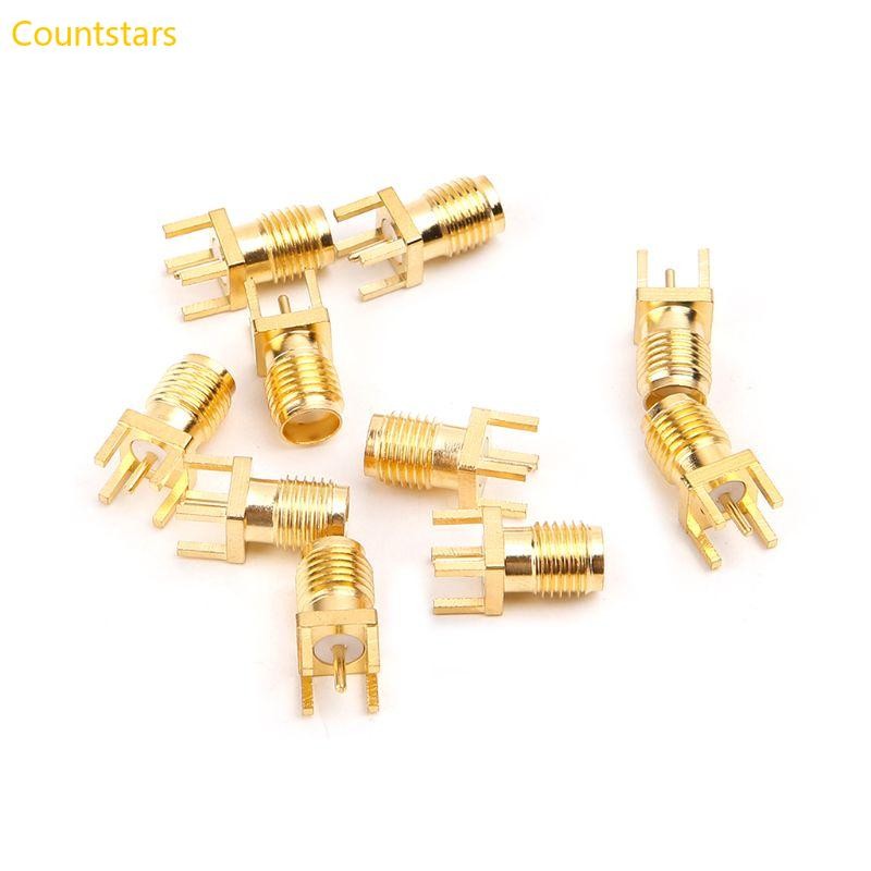 Cou 10 ชิ้น SMA หญิงแจ็คบัดกรีบอร์ด PCB Mount RF Connectors อะแดปเตอร์ตรง