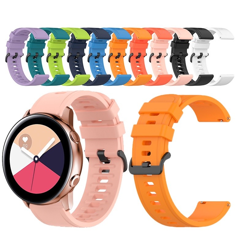 20 มม.ซิลิโคน WatchBand สําหรับ Samsung Galaxy Watch Active 2/นาฬิกา 3 41 มม./Galaxy Watch 42 มม./Sp