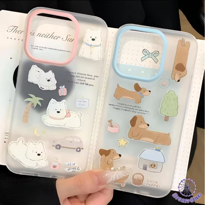 การ์ตูนน่ารักฤดูร้อนคู่ลูกสุนัขโปร่งใสนุ่ม เคสRedmi 9A 12 10A 13C 9C NFC 12C 10C 9T Note 13 10 9 12 10s 11s Pro POCO M3