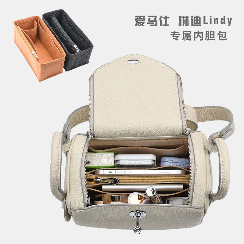 Senbonny เหมาะสําหรับ Hermes lindy lindy lindy Liner Bag 26 30 34 Storage กระเป๋าด้านในกระเป๋าซับในร