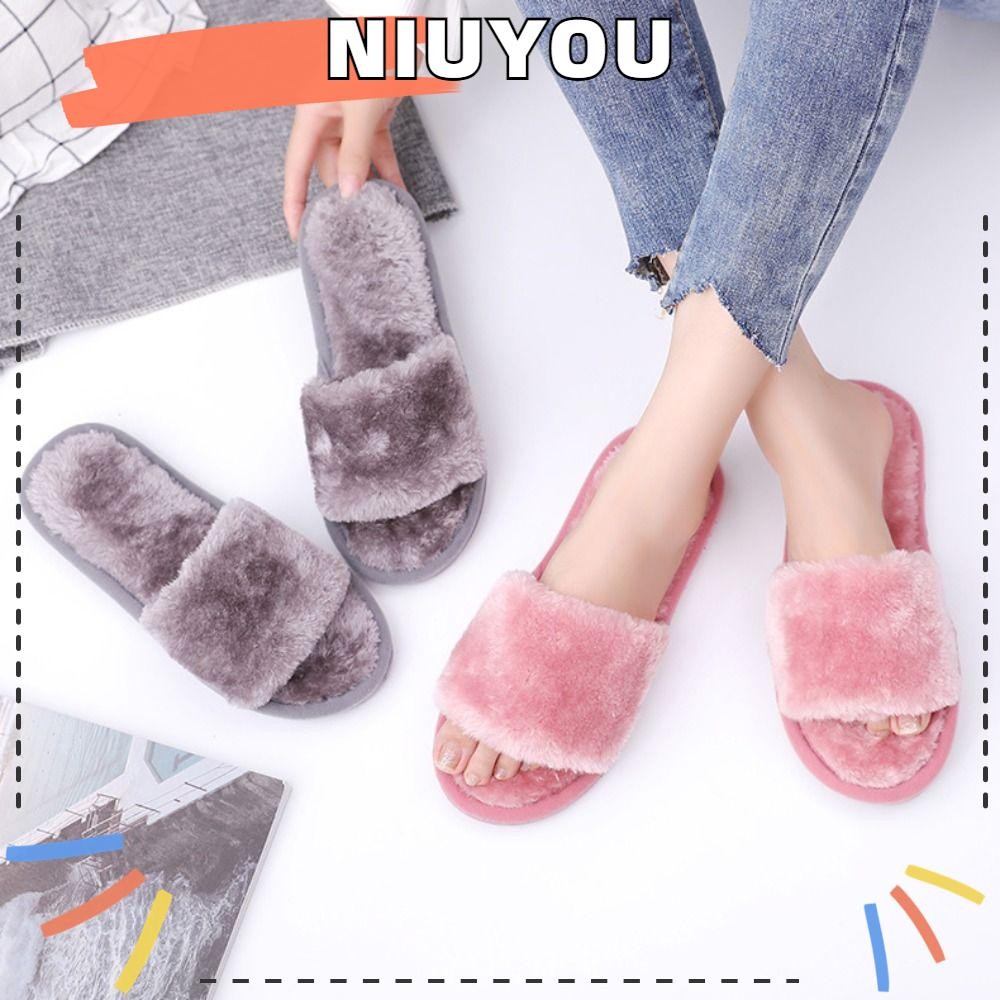 นี่คุณ รองเท้าแตะใส่ในบ้าน,รองเท้าแตะกันหนาวกันลื่นแบบนุ่ม,แฟชั่นเปิดนิ้วเท้ารองเท้าแตะผ้าฝ้ายในร่มแบบสบาย ๆ ฤดูหนาว