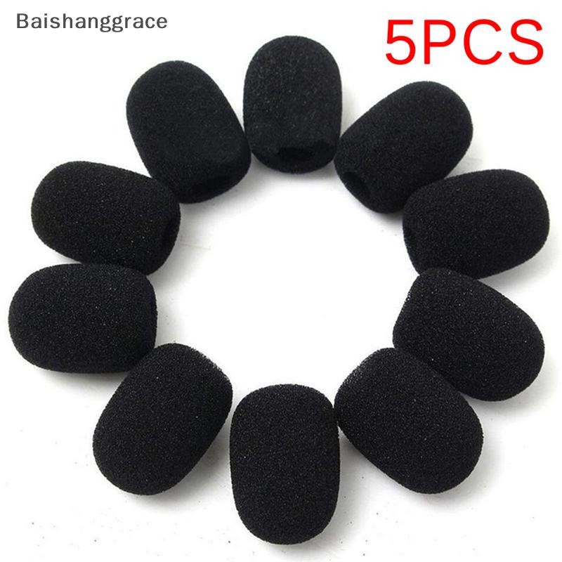 Baishanggrace 5PCS ไมโครโฟนชุดหูฟังย่างกระจกฟองน้ําโฟมสีดําไมโครโฟน HHT