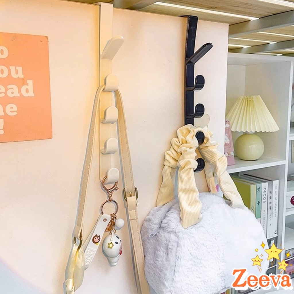 Zeeva ที่แขวนประตู ตะขอแขวนประตู 5 ขอ ที่แขวนของเกี่ยวประตู ส่งคละสี Back Door Multipurpose Hanger