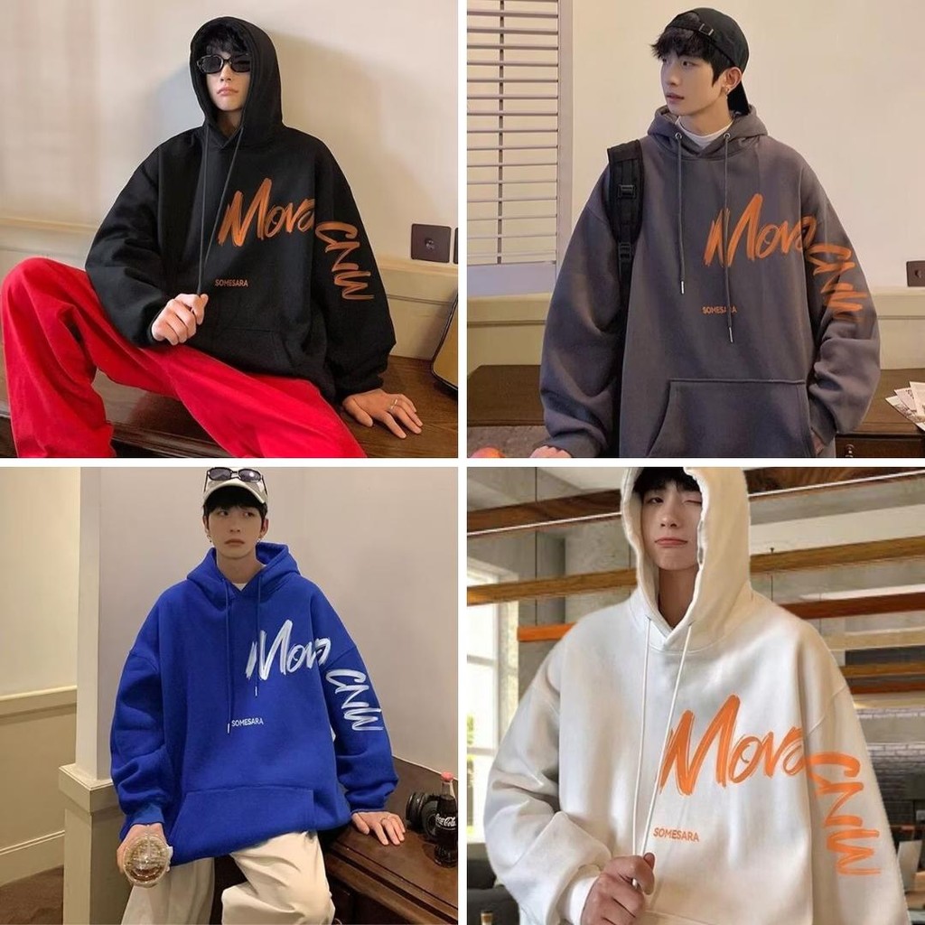 MNO.9 Hoodie MONO เสื้อฮู้ดชาย เสื้อคริสมาสต์ พิมพ์อักษรMONOหน้า/หลัง แขนยาว โอเวอร์ไซซ์ Clothing ผู้ชาย Man