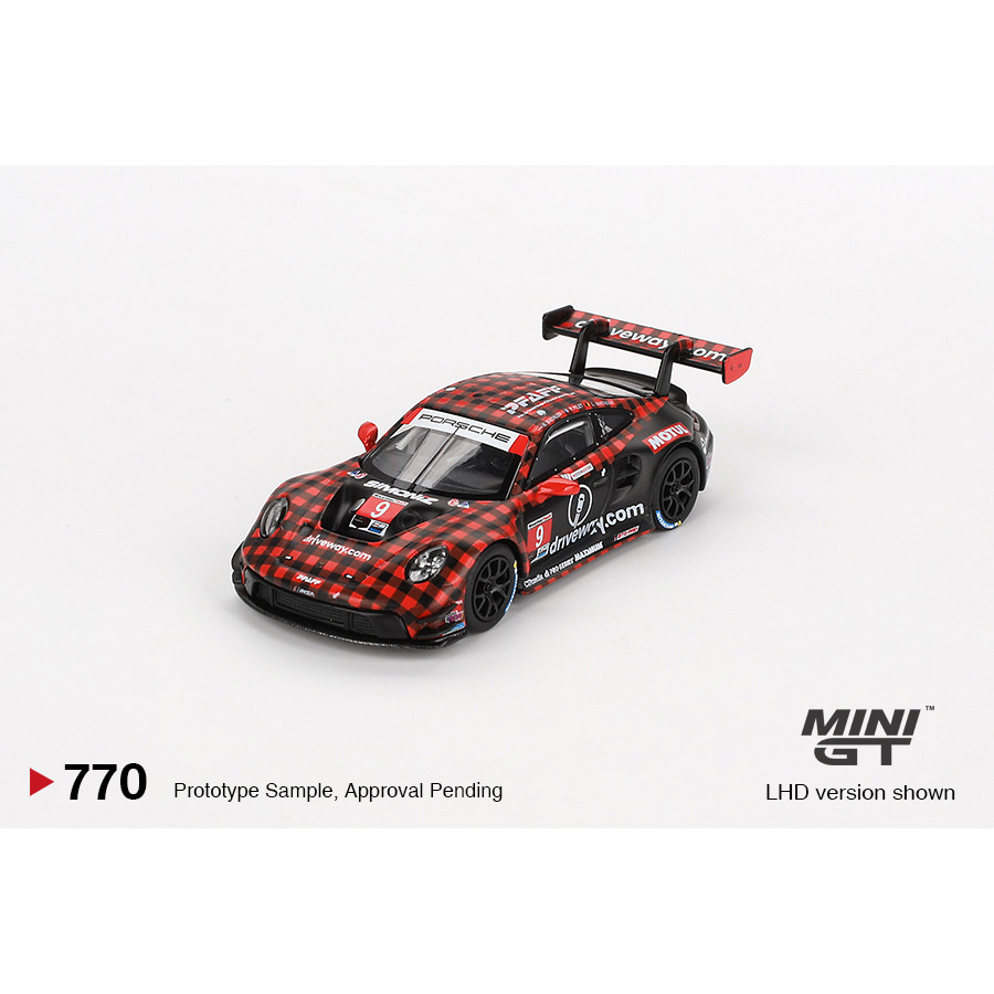 MINI GT No.770 Porsche 911 GT3 R #9 GTD PRO Pfaff Motorsports IMSA 2023 Sebring 12 Hrs. Winner MGT00770