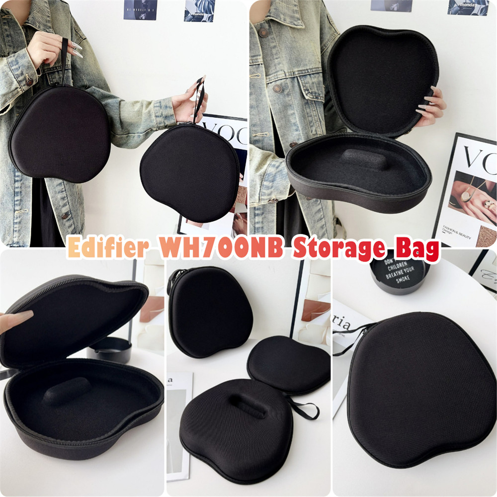 อนาคตดาวสําหรับ Edifier WH700NB เคสหูฟังสีดําบริสุทธิ์กระเป๋าเก็บชุดหูฟัง EVA แผ่นรองหูฟังปลอกกล่อง