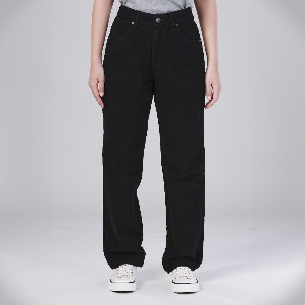 WRANGLER กางเกงยีนส์ผู้หญิง เอวสูง ทรงตรง รุ่น WR S524WMOMF62 สีดำ