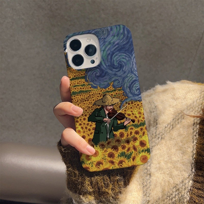 เคสมือถือลายดอกไม้ดอกทานตะวันสำหรับ iPhone 16pro XS 15pro ครึ่งแพ็ค14pro 13promax กันกระแทก8PLUS XR 12 11 PROMAX เคสแข็ง14 15 16 PLUS 16
