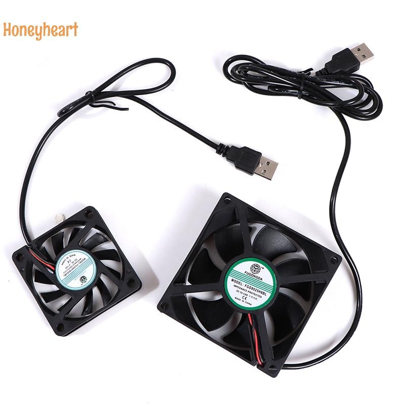<Honeyheart>DC 5v USB Brushless Sleeve Bearing Fen Computer PC Silent Cooler พัดลมระบายความร้อน Lot Nice