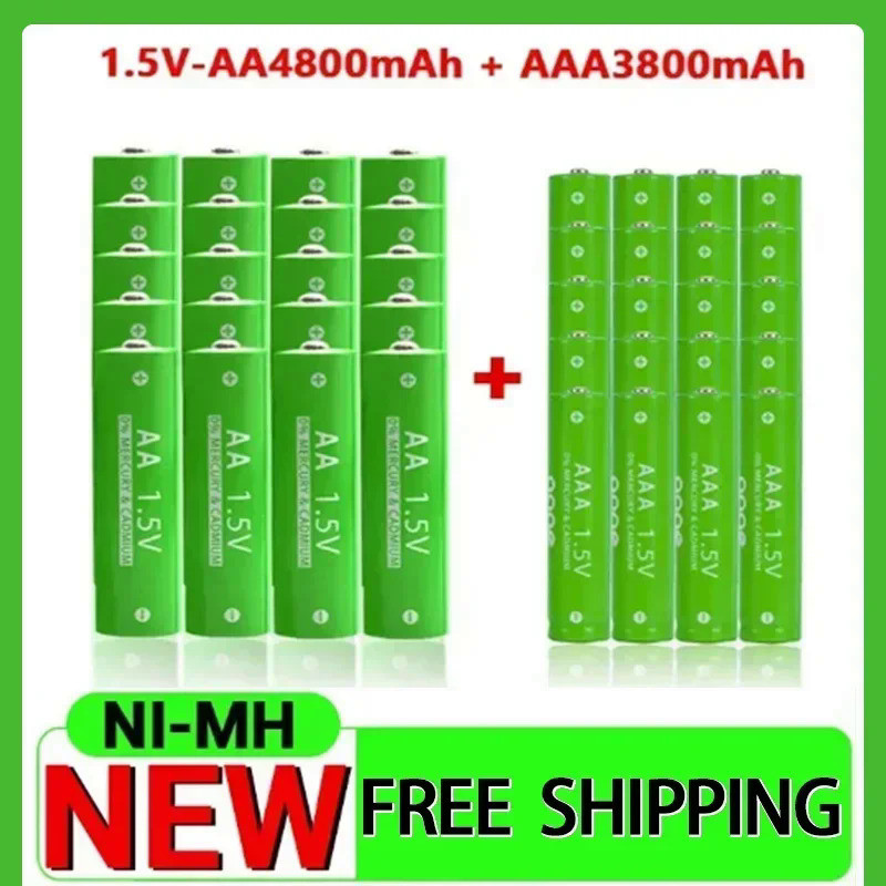 AA + AAA Alkaline Battery AA 1.5V 4800mAh/1.5V AAA 3800mah Flashlight Toys Watch MP3 Player Replace 