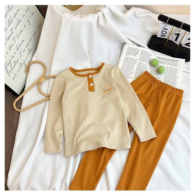 ชุดนอน ชุดนอนเด็กแขนยาว เซ็ต 2 ชิ้น เสื้อ+กางเกง ใส่สบายเนื้อผ้านิ่ม ชุดนอนเด็ก เสื้อผ้าเด็ก 🍒80-120🍒