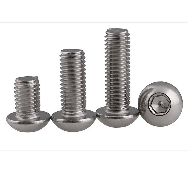 M4 4mm A2 304 stainless steel button head hex bolt screw stainless steel round / pan head M4x6/M4x8/