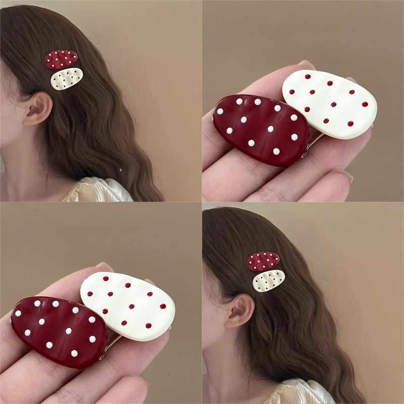 1 ชิ้นหวานน่ารักจีนหน้าผากสีแดง Hairpin Mini Grips คลิป Barrettes อุปกรณ์เสริม
