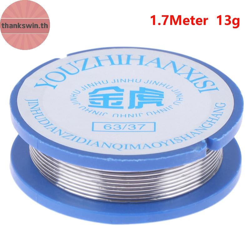 Thankswin 1PC solder Wire ตะกั่วดีบุก 0.8 มม.กว้าง 1.7 ม.ความยาว 2%Flux Reel เชื่อมสายบัดกรี th