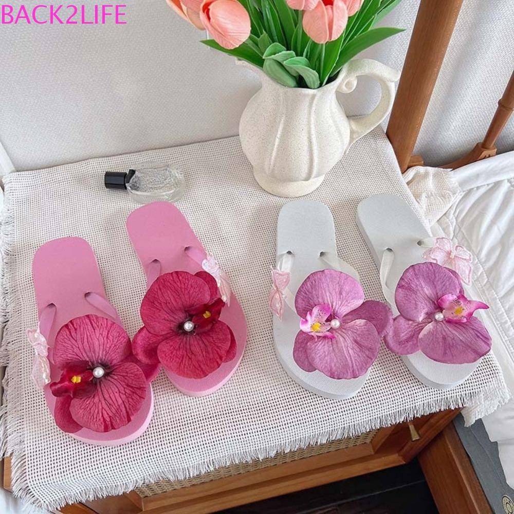 Back2life รองเท้าแตะดอกไม้, รองเท้าแตะกล้วยไม้ผีเสื้อชายหาดกันน้ํา, รองเท้านุ่มกันลื่นหวานผีเสื้อรองเท้าแตะกล้วยไม้หญิง