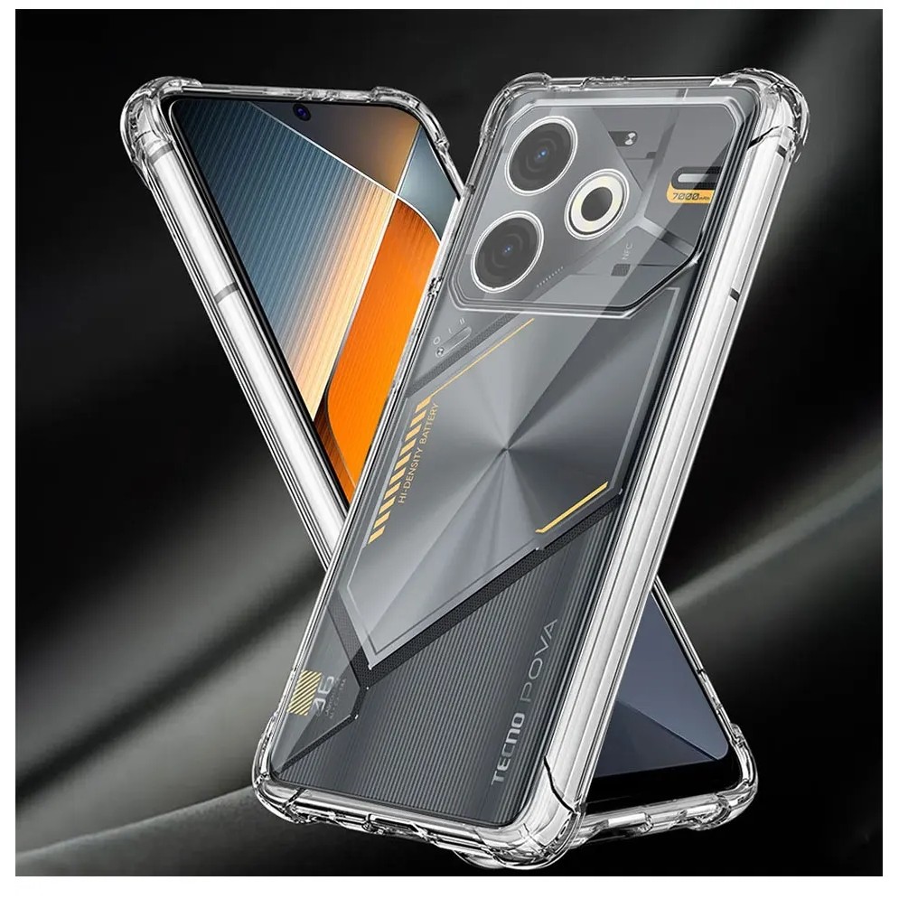 Tecno Pova 6 เคสโทรศัพท์โปร่งใสสําหรับ Tecno Pova 6 5 4 Pro Neo 5G 4G Soft TPU ปลอก Anti-fall ฝาหลัง