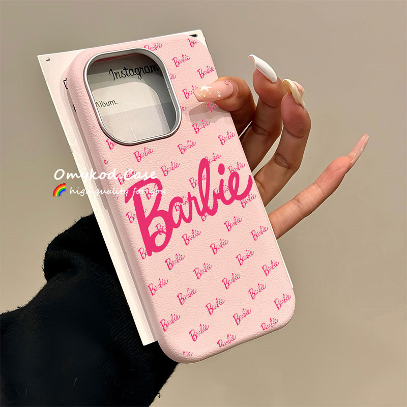 ปลอกสําหรับ Samsung S21 S22 S23 S24 Plus Ultra S20 FE S23 FE S24 FE เคสโทรศัพท์ INS ตุ๊กตาบาร์บี้เกาหลีน่ารักสีชมพู Anti Drop ป้องกันฝาครอบหนังนุ่ม