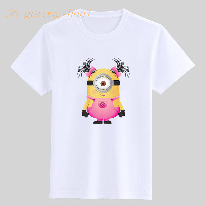 Minions Kids T เสื้อยืดสําหรับเด็ก Despicable Me ลายกราฟิก แขนสั้น เด็กผู้หญิง