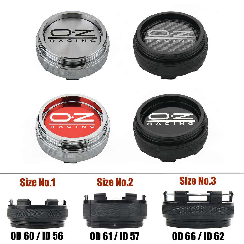 4ตัว 60มม ฝาปิดดุมล้อ o.z Racing ฝาครอบดุมล้อ 61มม ดุมล้อรถยนต์ 66มม ครอบดุมล้อตัวสูง oz