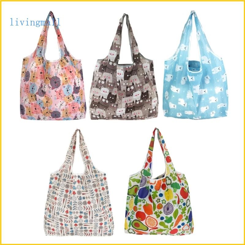 ลิวี่ กระเป๋าช้อปปิ้งแบบพับได้ความจุขนาดใหญ่กระเป๋าของชําน้ําหนักเบาสําหรับเดินทางตั้งแคมป์