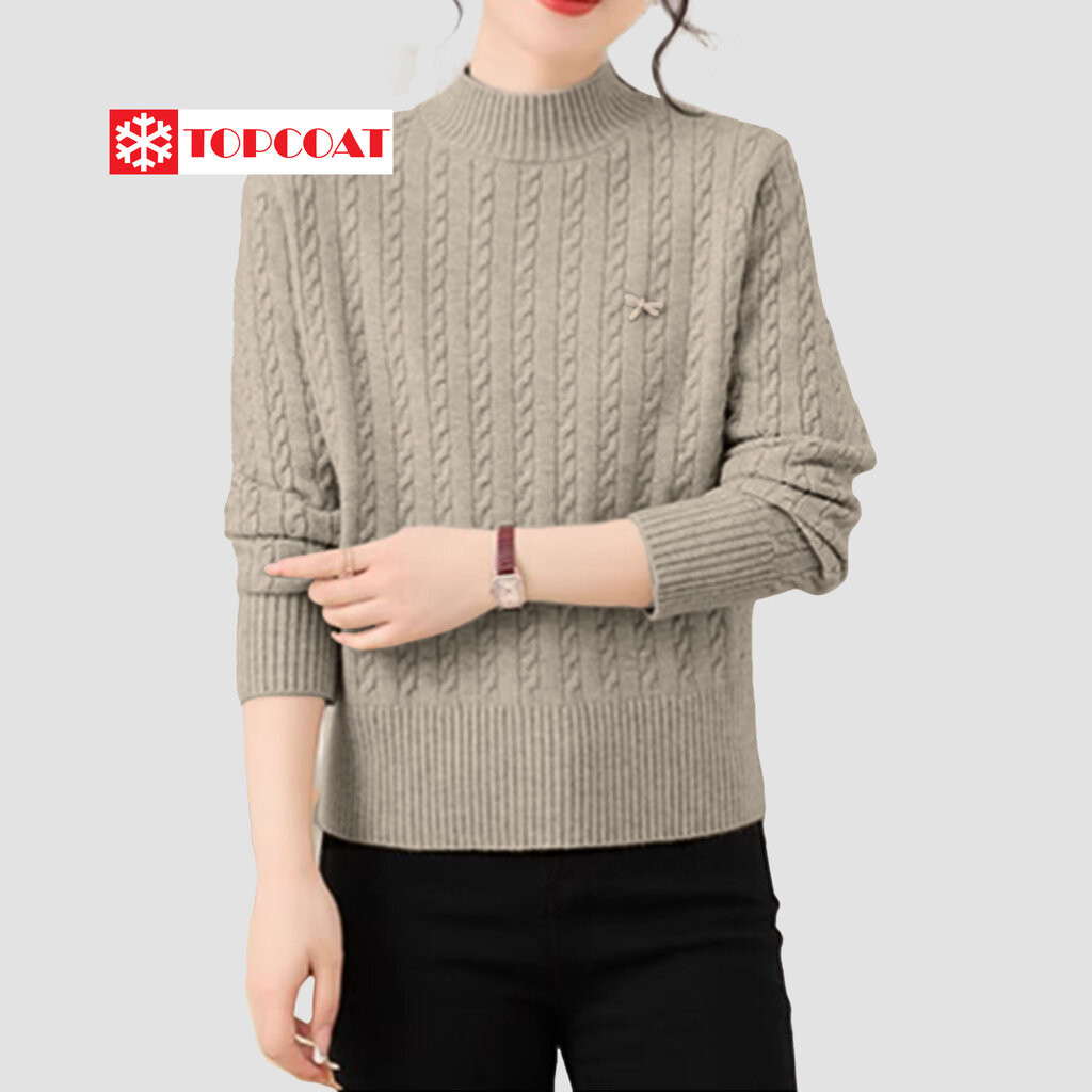 TOPCOAT เสื้อคอปีนผ้าใส่สบาย ผ้าไม่หนามากใส่ได้หลายโอกาส ฟรีไซส์ (1 ตัว) Freesize