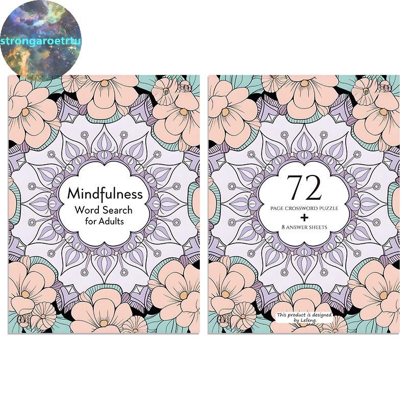 Strongaroetrtu Mindfulness Word Search Book สําหรับผู้ใหญ่พร้อมโซลูชันปริศนาคลายเครียดโน้ตบุ๊คเหมาะส