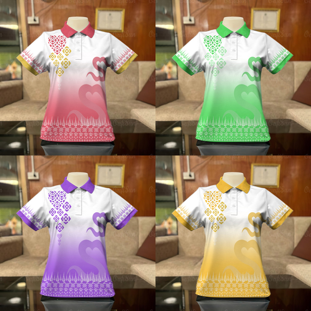 Thai Royal Pattern เสื้อโปโลธุรกิจลําลองเสื้อผ้าทํางานแขนสั้น Top Spacious ขนาดใหญ่สบายและระบายอากาศสําหรับผู้ชายและผู้หญิงสวมใส่ S-5xl