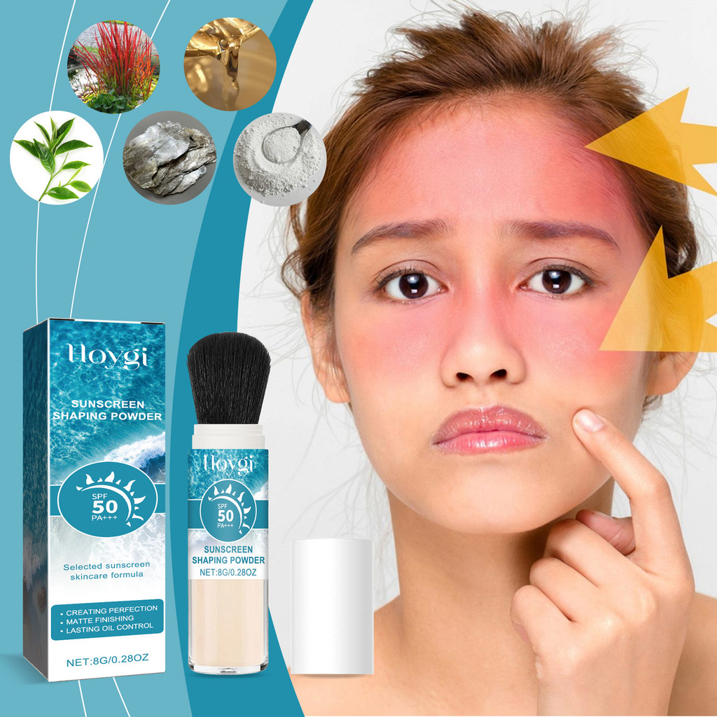 Mineral Defense Powder 8g - แป้งแต่งหน้าควบคุมความมันและกันน้ําน้ําหนักเบา, Non-Cakey Matte Finish, 