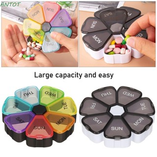 ANTOT กล่องยา 7 วันเครื่องจ่ายยาคอนเทนเนอร์ Travel Organizer…