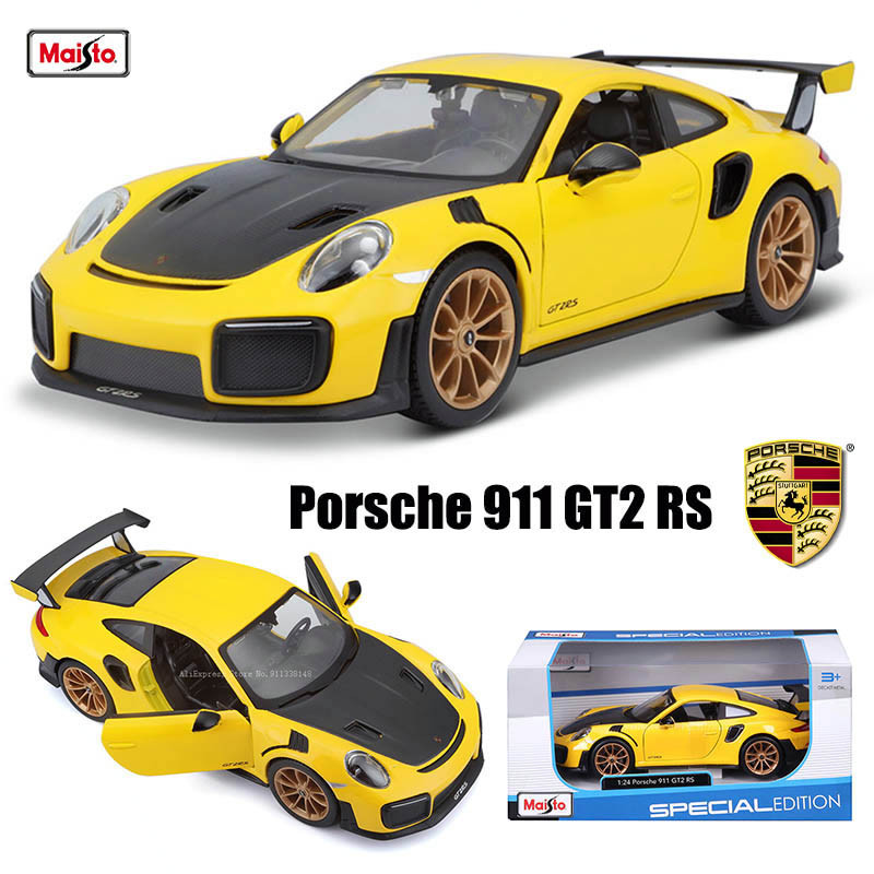 Maisto 1:24 2018 Porsche 911 GT2 RS Classic Edition จําลองรถรุ่นคอลเลกชันของเล่นเด็กผู้ชาย