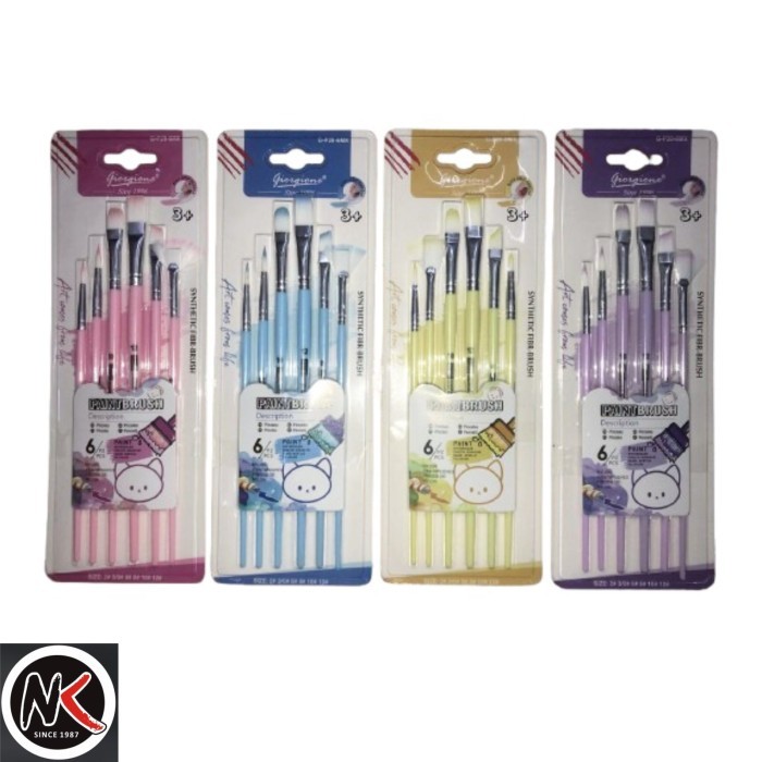 แปรงวาดภาพ 1 ชุด 6 ชิ้น GIORGIONE G-P20-6MX/แปรงทาสี