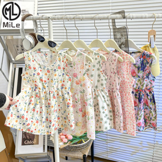 [มล] 80-150ซม สาวฤดูร้อนบางชุดเด็กฟองผ้าฝ้ายหลวมแขนกุดเสื้อก…