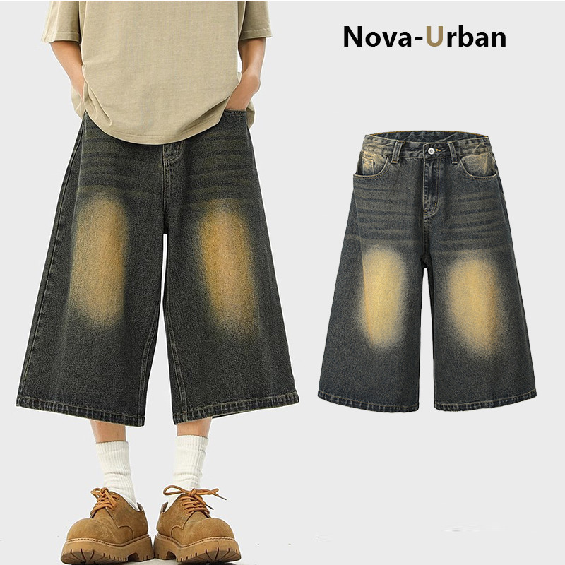 🔥Nova-Urban🔥ขากว้าง ขาสั้น7ส่วน เเมชท์ง่าย รุ่นนี้มาแรงฮิตมาก  เเบบวินเทจ  ขากว้าง  กระเป๋าข้าง กางเกงกระบอก ฟอกน้ำ สไตล์ลำลอง  ใส่เท่ๆ ผ้าใส่สบาย งานกระเเส