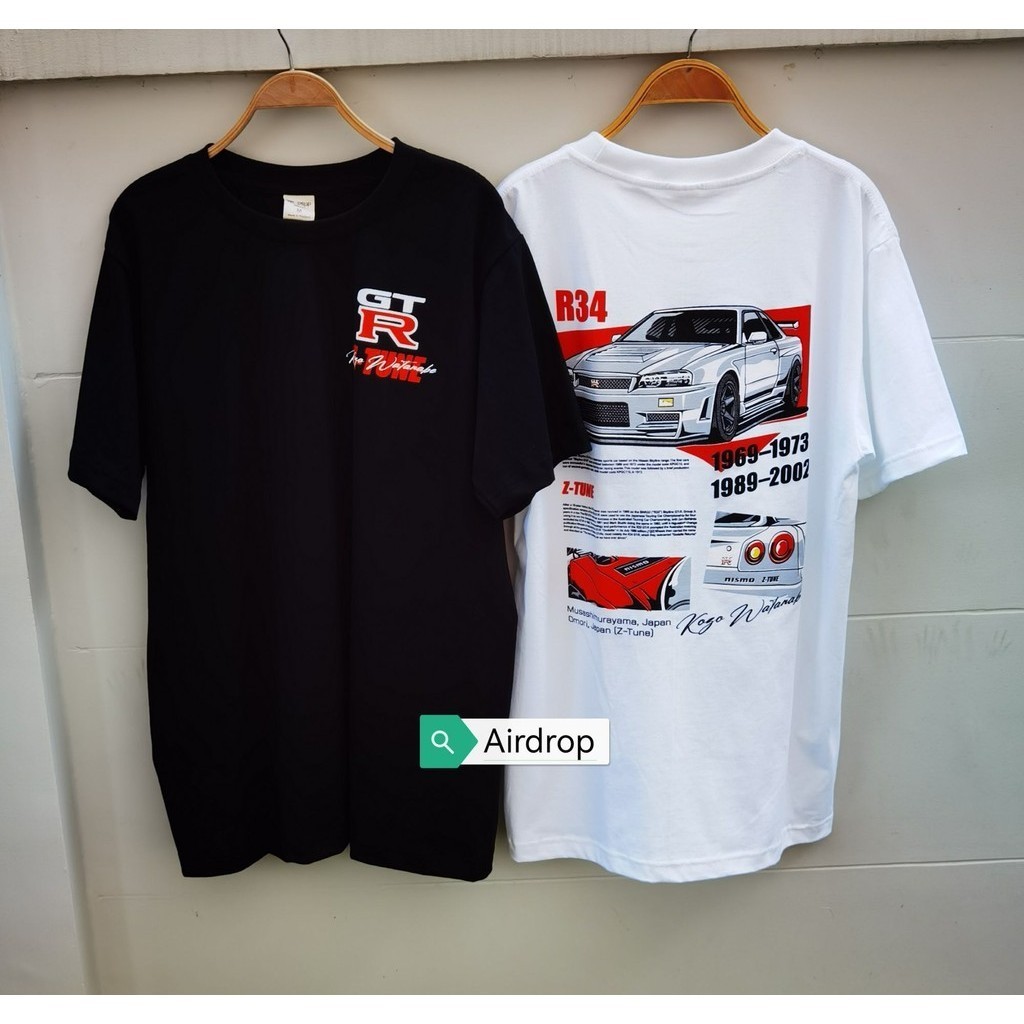 Nissan GTR r34 (z-tune) เสื้อยืดคอกลมผ้าฝ้ายพิมพ์ลาย S-5XL