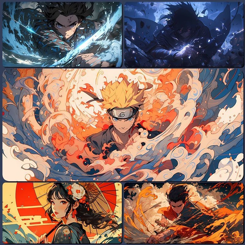 [คลังสินค้าพร้อม] แผ่นรองเมาส์นารูโตะขนาดใหญ่ One Piece Demon Slayer Boy อะนิเมะสองมิติแป้นพิมพ์คอมพิวเตอร์แผ่นรองโต๊ะนักเรียนสินค้าสํานักงานของขวัญ