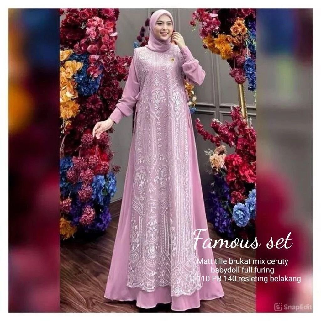 FAMOUS SET WD - DRESS SET WANKTA / DRESS BRUKAT DRESS PREMIUM PARTY DRESS - FA43