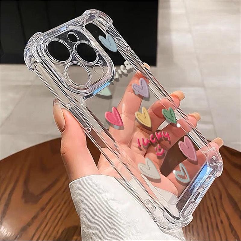 เคสโทรศัพท์, การออกแบบความรักที่สวยงามและน่ารัก, เข้ากันได้กับ iPhone 15, 14, 13, 12, 11, 16 Pro Max ทำจากซิลิโคน TPU