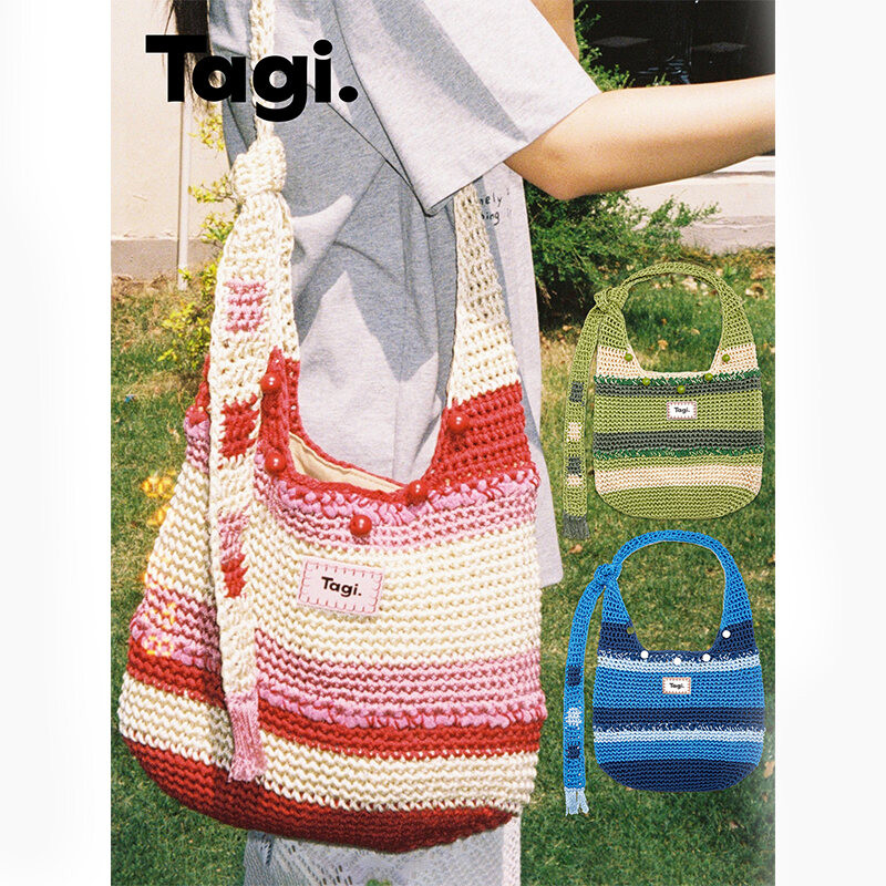 Tagi. Signal Fruit Beaded Cross Bag Shoulder Bag กระเป๋าสะพายไหล่ลูกปัดผลไม้  กระเป๋าสะพายข้าง