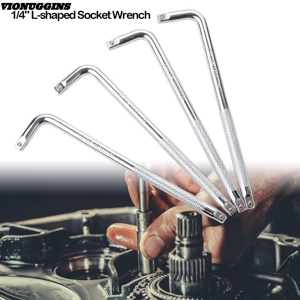 VIONUGGINS ประแจรูปตัว L, 1/4 "สแควร์อินเทอร์เฟซ L-รูป Spanner,ทนทานมือเครื่องมือประแจซ็อกเก็ตแรงบิดสูงซ่อมรถยนต์
